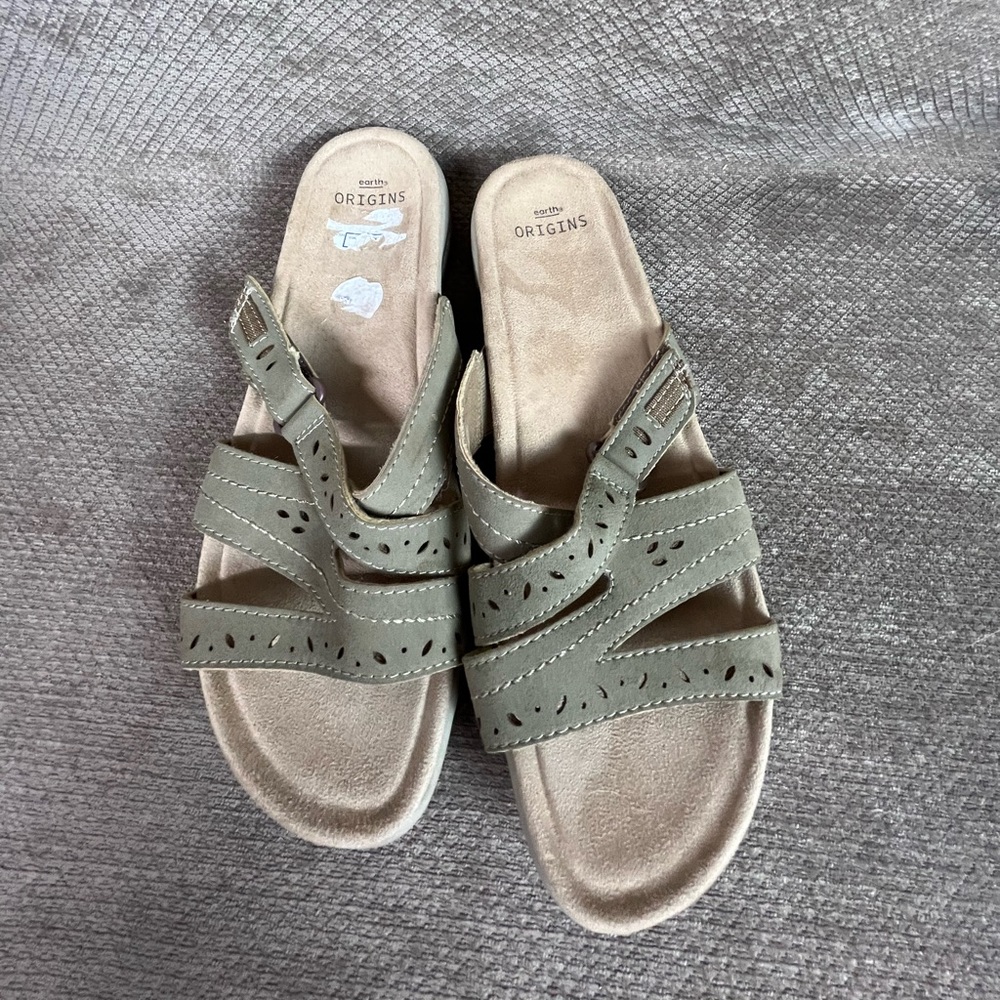 Earth Origins Sandra Suede Leather Multi-Strap Slide Sandals  Sz 11 like new - Picture 8 of 12